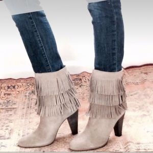 Joie Rockefeller calf height suede fringe boots size 37.5 (7)